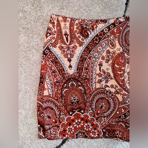 Paisley Print Boho High Waist Mini Skirt - Picture 5 of 7